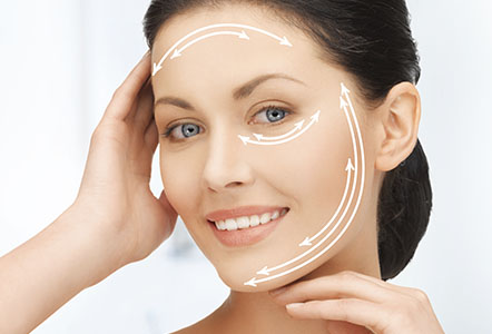 face and hands of beautiful woman